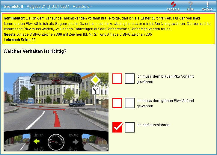 Welche verhalten ist richtig 1